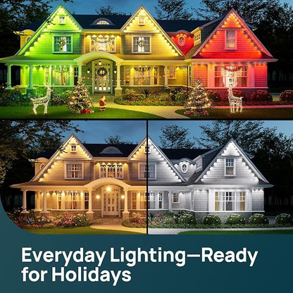Linkind Permanent Outdoor Lights HP5,Smart AI RGBTW 100ft Christmas Lights Outdoor, 85 Scenes Modes for Daily Holiday Christmas Decorations,IP67 Waterproof, Works with Alexa,Google Assistant
