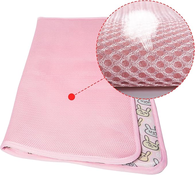 NACOCO Pet Cooling Mat Cat Dog Cushion Pad Summer Cool Down Comfortable Soft for Pets and Adults (L, Pink)