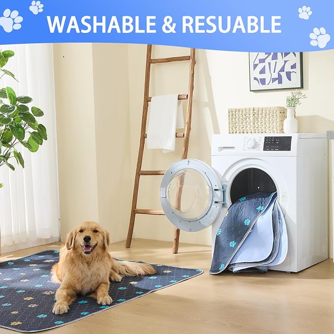 Aitmexcn Washable Puppy Dog Pee Pad, 2PCS 100% Waterproof Whelping Training Mat for Puppy/Senior Dog, Fast Drying Reusable Puppy Pads for Indoor, Outdoor and Car Travel- 36'' x 36''