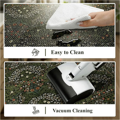 Collive Kitchen Mats Cushioned Anti Fatigue, Waterproof Kitchen Floor Mat Non Slip Desk Rugs Comfort Standing Rug for Sink, Office, Laundry, Home Decor, Dark Green