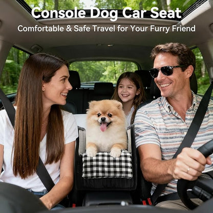 Center Console Dog Car Seat - Portable Armrest Booster Car Seats for Small Dogs, Detachable Washable Pet Carriers Puppy Essentials- Support Pet Up to 11lbs
