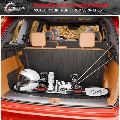 Trunk Mat Compatible with 2026 Hyundai Palisade Gas Cargo Liner Cargo Mat TPE All Weather Back Seat Cover Protector Trunk Liner Palisade Accessories (Trunk Mat with Backrest Mat)