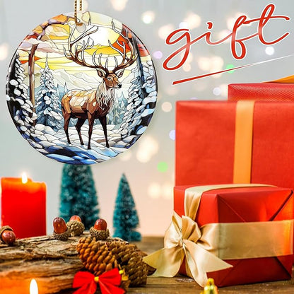 Christmas Ornament, Snow Elk Ornament, Christmas Decorations for Tree, Heirloom Keepsake, Gift Idea