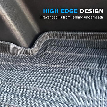 KUST Trunk Cargo Mat for 2021-2025 2026 Toyota Sienna with Spare Tire, All Weather Rear Cargo Liner Custom Fit Sienna Accessories TPE Rubber High Edge (Only for Sienna with Spare Tire)