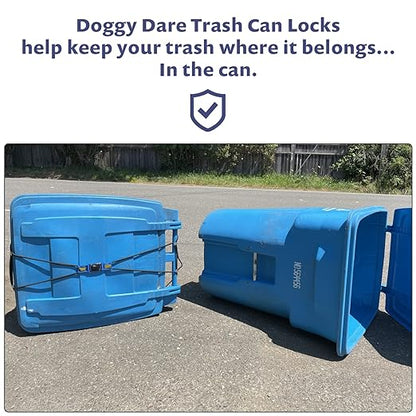 Trash Can Lock - Large - Fits 45 Gallon Trash Cans - Perfect for Dogs, Raccoons, Opossums - Bungee Cord Design Makes Install Simple (Trash Can NOT Included)