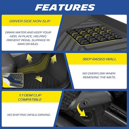 Michelin Vehicle Mats, Premier Series All-Weather TPE Custom Fit Liner for Honda CR-V Gasoline & Hybrid & e:FCEV 2023-2026 Floor Mats(3 Piece)
