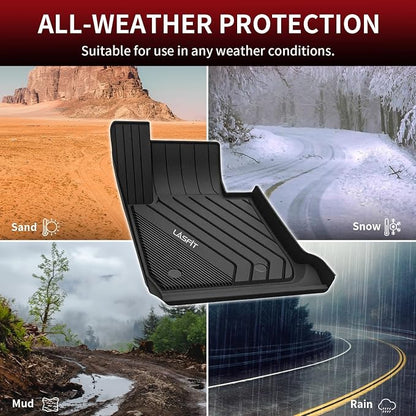 LASFIT Floor Mats for BMW 3 Series 2012-2018 320i 328d 328i 330e 330i 335i 340i M3 RWD & Sedan Only(Not for 335is, X-Drive, GT), All Weather TPE Custom Fit Car Liners 1st & 2nd Row Mat, Black