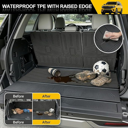 Trunk Mat & Backrest Mat for 2025 2026 Ford Expedition/Lincoln Navigator Standard 7 Seats(Not for Max/L Models), Rear Seat Back Cover Cargo Liner Only for 25 26 Expedition/Navigator Accessories