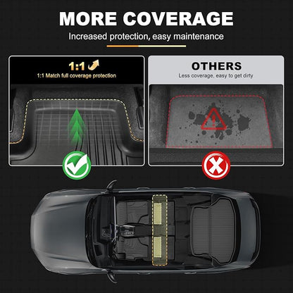 Floor Mats & Cargo Liner Fit for Honda Civic Sedan 2012 2013 2014 2015: AOMSAZTO All Weather TPE Rubber Floor Liners Cargo Mat for Civic Sedan 4 Door Model (Not Coupe), Black