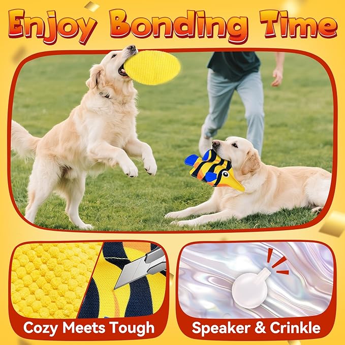 KIPRITII 12-Pack Large Dog Chew Toys for Aggressive Chewers - Includes Tough Chew Bone, Interactive Tug Toys, Squeaky Toys, Great for Medium & Large Breeds Dog