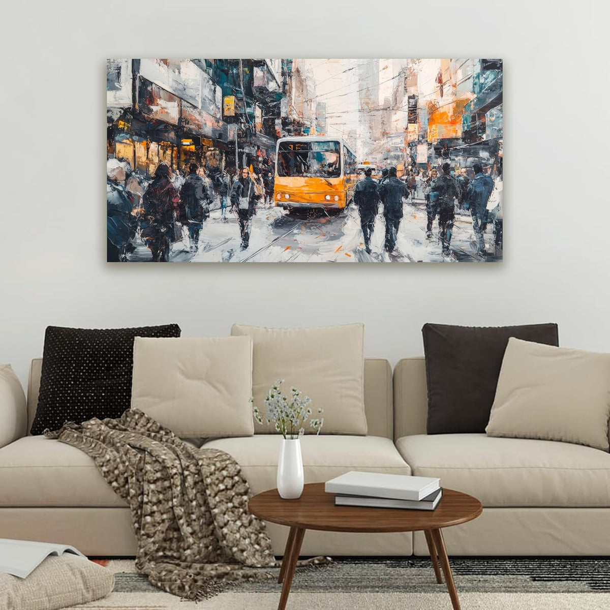 AIXMGSJS Canvas Wall Art Decor Wall Art Pictures for Living Room Abstract Canvas Art Wall Decor Modern Colorful Wall Art Prints City Life Art Decorations Artwork for Walls Home Office Decor 20" X 40"