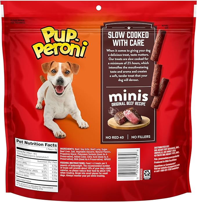 Pup-Peroni Mini Dog Treats, Original Beef Flavor, 22.5 Ounce, Made with Real Beef