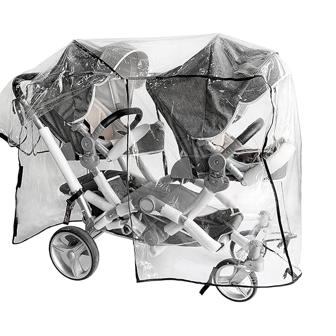 Double Stroller Rain Cover,Rain Cover for Double Tandem Stroller,Big Size Universal Rain and Wind Cover