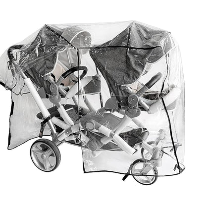 Double Stroller Rain Cover,Rain Cover for Double Tandem Stroller,Big Size Universal Rain and Wind Cover