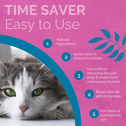 No Scent - Cat Litter Box Cleaner - 8 Fl Oz (236 mL) - Odor & Stain Remover with Probiotic Formula - Freshener for Furniture, Fabric, Hard Surfaces & Car