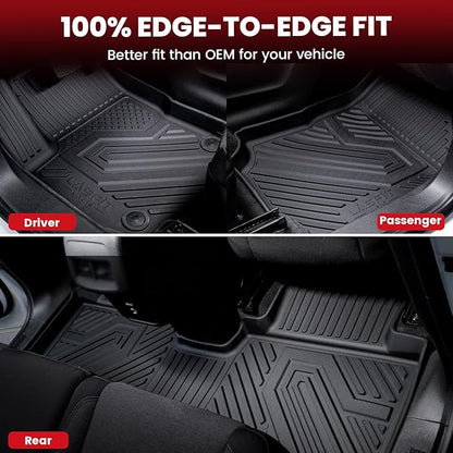 LASFIT Floor Mats for Kia Seltos 2026 2025 2024 2023 2022 2021, All Weather TPE Custom Fit Floor Liners 1st & 2nd Row Car Mats Accessories for Kia Seltos 2021-2026, Black