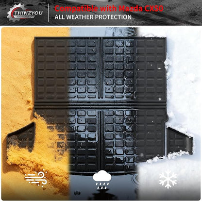 Cargo Mat Compatible with 2023 2024 2025 2026 Mazda CX50 Trunk Mat Trunk Liner Cargo Liner TPE All Weather Back Seat Cover Protector 2024 CX-50 Accessories (Trunk Mat+Backrest Mats)