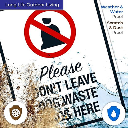 Please Don’t Leave Dog Waste Bags Here 24x30 Inches, 55 mil Thick HDPS (high Density polystyrene), Made in USA