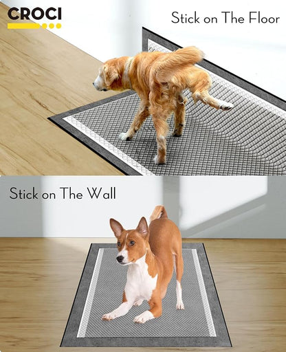 CROCI Charcoal Pee Pads for Dogs Odor Control Leak Proof XXL 28x44in 25Ct | Super Absorbent Puppy Pads with Adhesive Tabs, Heavy Duty, Dog Potty Training, Quick-Dry Surface, Disposable