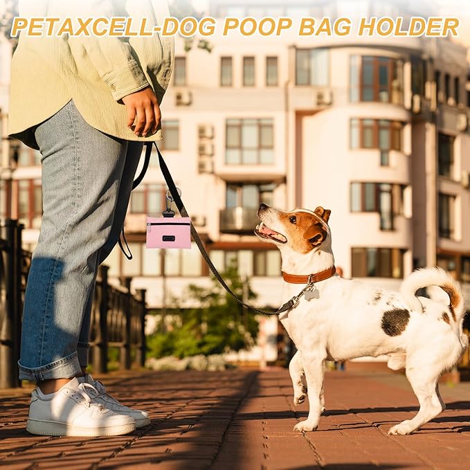 Dog Poop Bag Holder, Pet Waste Bag Dispenser Dog Treat Pouch with Clip Oxford Cloth Portable Reusable Easy Cleanup(2Pcs, Navy Blue), Intended for Outdoor/Travel/Walking