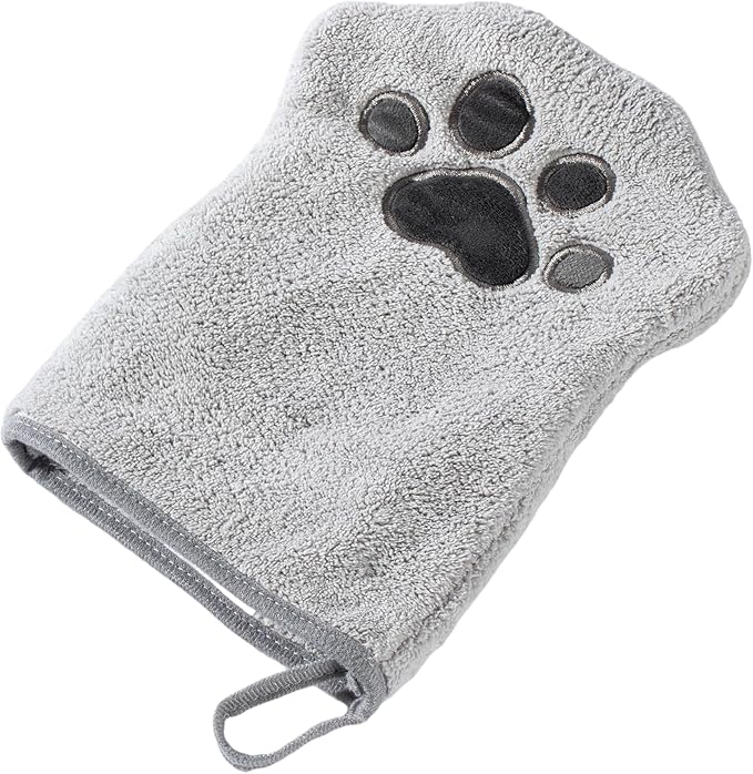 Muddi Mitt Microfiber Reusable Pet Wipes Grooming Towel Glove | Machine-Washable, Soft, Double-Sided Bath Mitt Replaces Wipes | Dirt Odor Removal | Gentle Paw Coat Cleaner | Dogs & Cats (Single Mitt)