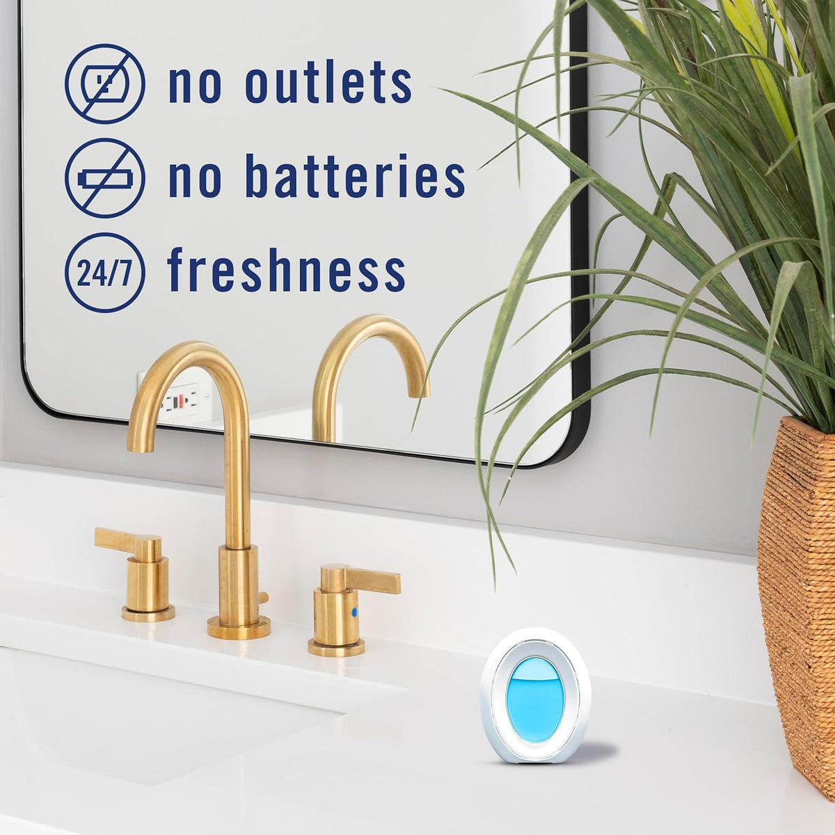Febreze Bathroom Air Freshener, Odor-Fighting, Plug In Alternative, Air Fresheners for Home and Bathroom and Kitchen, Closet Air Fresheners, Ocean Scent, 4 Count