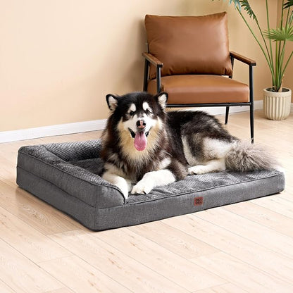 EHEYCIGA Extra Large Dog Bed Othorpedic, Memory Foam XL Dog Bed with Washable Removable Cover, Waterproof Pet Sofa Couch XLarge Size Dogs with Nonskid Bottom, 44x32x6.5, Dark Grey | Washable Removable Cover, Waterproof Flat Pet Sofa Couch with Nonskid ...