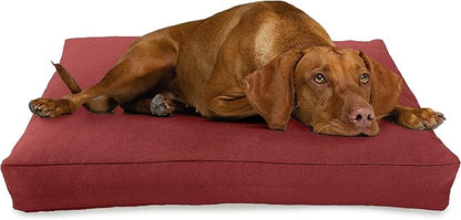 XX-Large - 54 x 36 x 6 - Cranberry Premium Organic Hemp Dog Bed - CertiPUR Fill - Removeable Cover