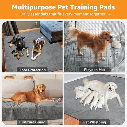 Washable Pee Pads for Dogs 72x72 Extra Large, Non-Slip, Leakproof Dog Mat | Waterproof, Reusable Whelping Pads, for Potty Training, Playpen, Whelping, Senior Dog Incontinence, Order Control, Fast Dry