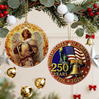 250 Years of America Ornament | Independence Day, July 4 Decor, Christmas Ornaments, Christmas Decorations, Holiday Decor Gifts for Patriots, Gift Exchange & Gift Idea, Giftbox Included