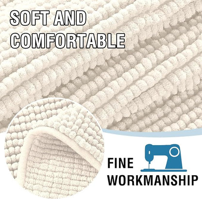 H.VERSAILTEX Plush Chenille Couch Cover for 3 Cushion Couch Anti Slip Washable Sofa Slipcovers Soft and Durable Furniture Protector for Dogs Cats Kids (27.5" x 59", Ivory)