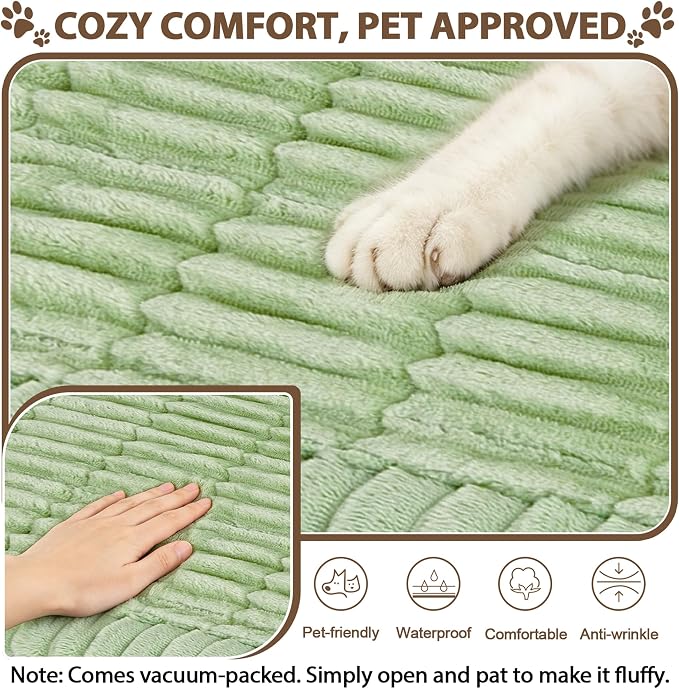 FUANGUI Waterproof Couch Cover Sofa Cover for Dogs and Pets Sofa Protector | Non-Slip Washable Fuzzy Soft Cat Sofa Slipcover for 2-3 Cushion Couch Sofa Pet Friendly, Grass Green, 27.6" x 70.9", 1 pcs