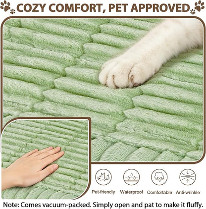 FUANGUI Waterproof Couch Cover Sofa Cover for Dogs and Pets Sofa Protector | Non-Slip Washable Fuzzy Soft Cat Sofa Slipcover for 2-3 Cushion Couch Sofa Pet Friendly, Grass Green, 27.6" x 70.9", 1 pcs
