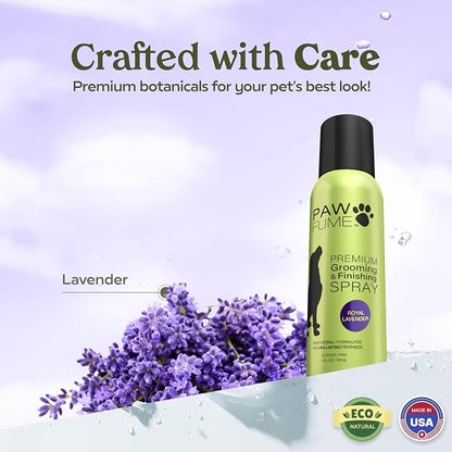 PAWFUME Dog Detangler Grooming Spray, Royal Lavender, 2-Pack | Hypoallergenic alcohol-free spray detangles, moisturizes and freshens coats, Dog Necessities for coat and fur care
