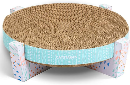Catstages Scratch, Snuggle & Rest – 2‑in‑1 Indoor Cat Scratcher & Elevated Cat Lounger, Catnip Included