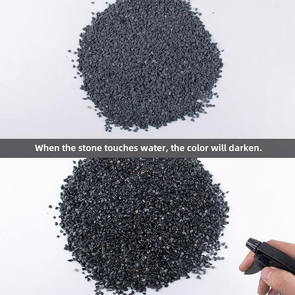 7lb Black Cactus Pea Gravel Rocks,1/4 Inch Pebbles for Indoor Plants, Natural Succulent Rock and River Rocks Decorative for Aquariums, Vases, Outdoor Gardening, Top Dressing for Potted Plants