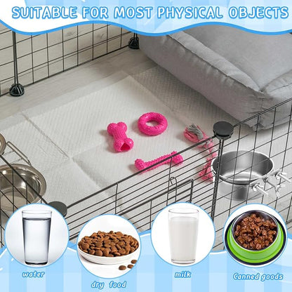 Zubebe 8 Pcs Stainless Steel Hanging Dog Crate Bowls, Non-Spill Kennel Food Water Bowls with Screw Clamp Attach Holders, Removable Mountable Metal Cage Feeder for Pet(19 oz)