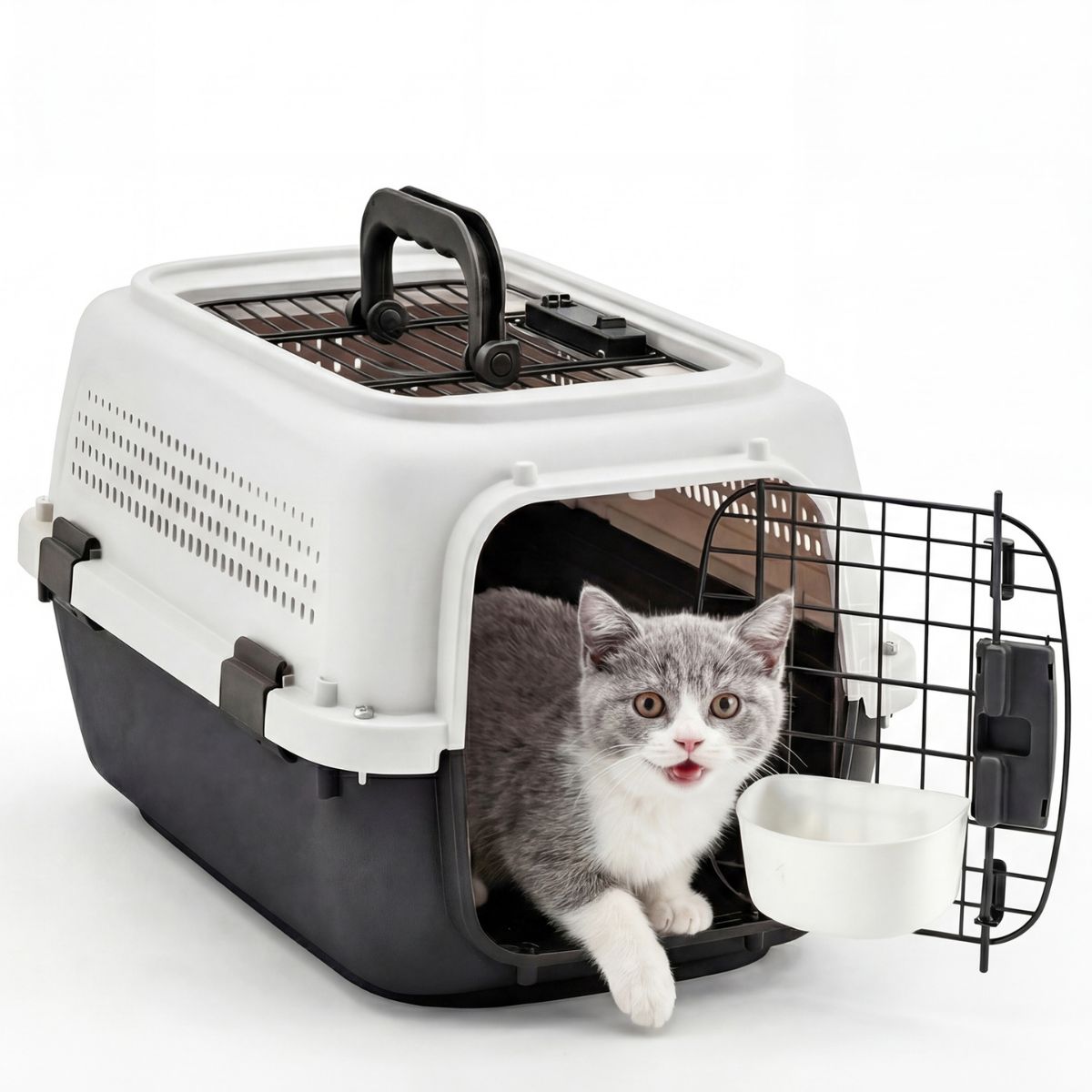 Hard-Sided Dog And Cat Carrier, TSA Airline Approved, For Small To Medium Pets, Travel Crate With Handle, Ventilated Design