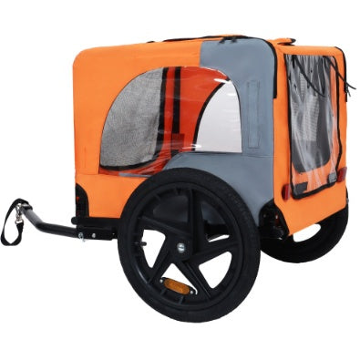 Utdoor Heavy Duty Collapsible Pet Bike Trailer With 16-Inch All Terrain Wheels & Universal Hitch   Foldable Dog Cargo Carrier Cart For Bicycles