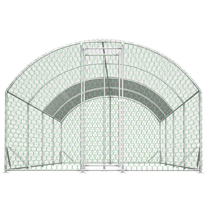 26'x9'x6'Large Metal Chicken Coop,Walk-in Poultry Cage,Chicken Run With Waterproof Cover,Outdoor Backyard Farm,Chicken Rabbits Duck Run Pen,Easy To Assemble And Clean