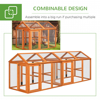 Wooden Chicken Run, Combinable Design with Perches, 4.6 x 2.8, Orange