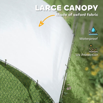 Large Metal Chicken Coop with Waterproof and Anti-UV Cover for Yard, Outdoor, Duck, Rabbit, 9.2 x 31.2 x 6.5