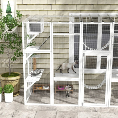 Cat Window Box , Large Catio With Shelves & Bridges, Outside Enclosure For Multiple Cats, Multiple Packages Shipped. Please Pay Attention To The Dimensions And Weight In The Details.