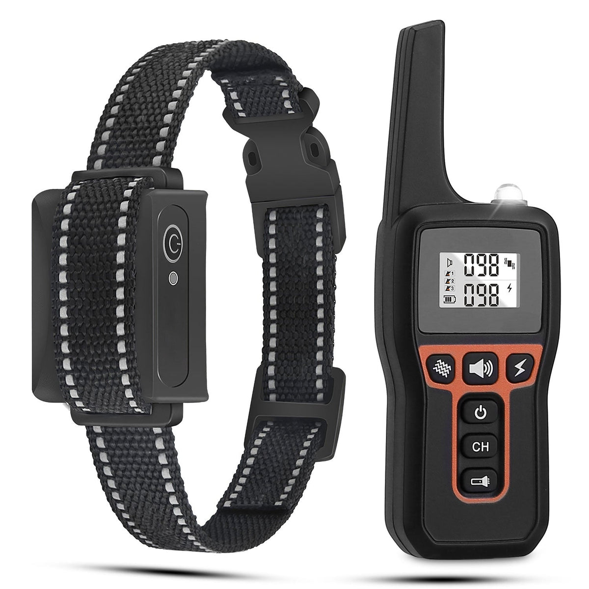 Train Collar OR Receiver Only Options - 3280FT Dog Training Collar IP67 Waterproof Pet Beep Vibration Electric Shock Collar 3 Channels Rechargeable Transmitter Receiver Trainer With Flashlight
