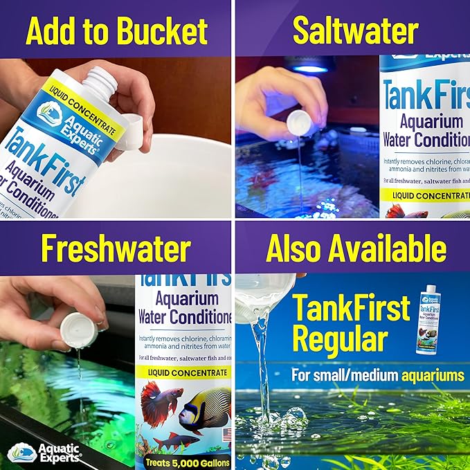 TankFirst Complete Aquarium Water Conditioner - Fish Water Conditioner, Instantly Removes Chlorine, Chloramines, and detoxifies Ammonia from Fish Tank (TankFirst Concentrate, 1 L)