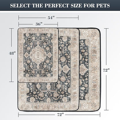 Thicken Washable Pee Pads for Dogs, Super Absorbent & Quick Dry, 54"x72" Reusable Dog Pads, Non-Slip, Multi-Purpose, Dark Navy Polyester