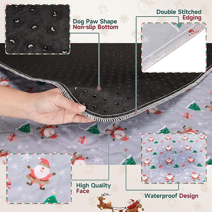 Aitmexcn Christmas Washable Pee Pad for Dogs, 2PCS 31x36in Xmas Super Absorbent Reusable Puppy Pads Pet Training Pads, Waterproof mats for Playpen, Crate, Whelping Box, Potty Training