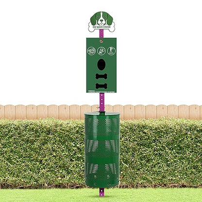 Flybold Dog Waste Station - Outdoor Dog Poop Trash Can with Poop Bag Dispenser - 400 Roll Bags, 100 Pull Bags, 50 Can Liners - Pet Waste Bag Disposal System for Parks and Public Spaces - 13x26 Inches