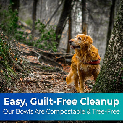 Biodegradable Pet Bowls, 25 Pack, 8 Oz, 1 Cup, Germ-Free, Allergen-Free, Sturdy, Leakproof, Recycled Wheatstalk Material, Suitable for Dogs and Cats