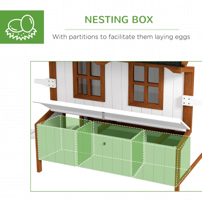 47Chicken Coop, Wooden Chicken House Raised Rabbit Hutch With Waterproof Roof, Nesting Box And Handles For 3-5 Hens, Poultry Cage Portable Hen Pen For Backyard